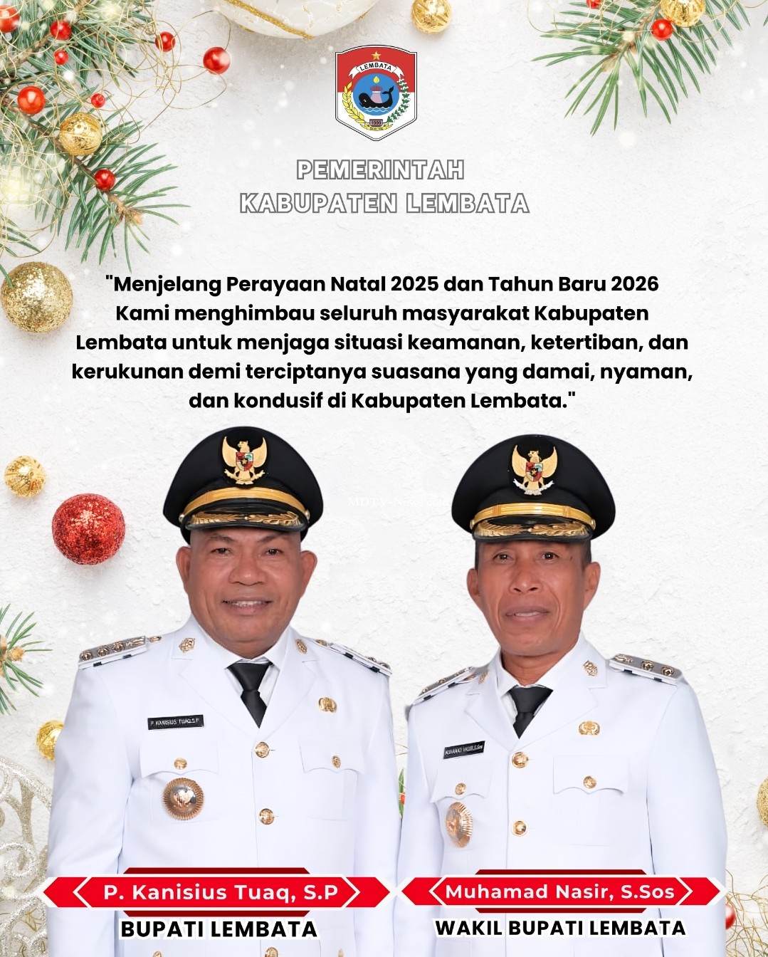 Pemda Lembata Keluarkan Himbauan Jelang Natal 2025 dan Tahun Baru 2026