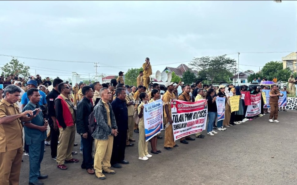 Aksi Damai APDESI Lembata, Bupati Berkomitmen Perjuangkan Aspirasi Desa Terkait PMK 81/2025